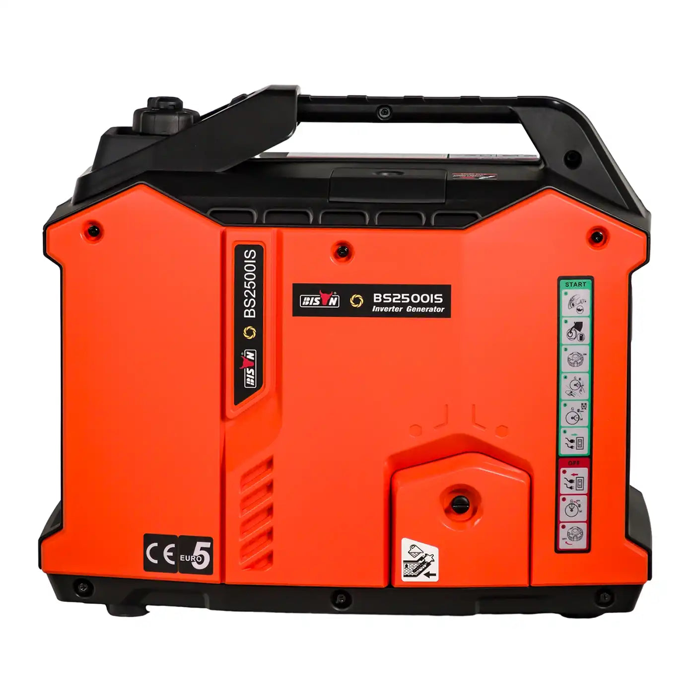 Rechterzijde van de Invergi BS2500iS inverter aggregaat met gesloten behuizing